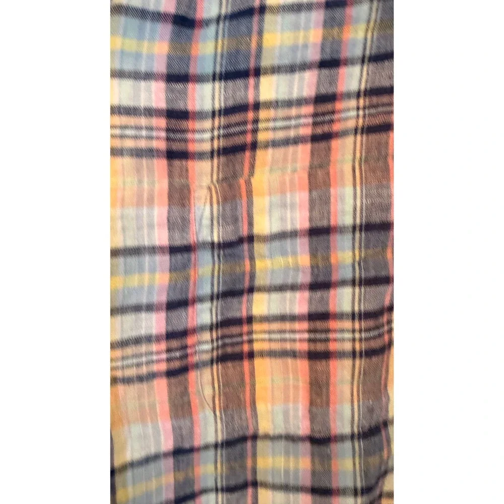 Cremieux Classics Mens XXL Short Sleeve 100% Linen Plaid Button Down Shirt Multi